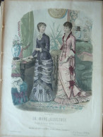 La Mode Illustrée 1880 - Gravure D'époque XIXème ( Déstockage Pas Cher) Réf; B 119 - Before 1900