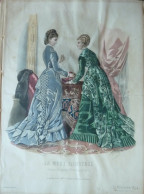 La Mode Illustrée 1876 - Gravure D'époque XIXème ( Déstockage Pas Cher) Réf; B 122 - Antes De 1900