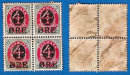 1912  Dänemark  Viererblock Mi 40 Y I,  * - Unused Stamps