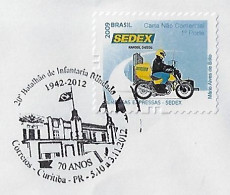 Brazil 2012 Cover With Commemorative Cancel 70 Years Of The 20th Armored Infantry Battalion In Curitiba - Storia Postale