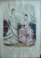 La Mode Illustrée 1876 - Gravure D'époque XIXème ( Déstockage Pas Cher) Réf; B 138 - Antes De 1900