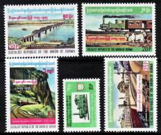 (58) Burma / Birmanie  Railways / Ferrovie / Chemins De Fer / Eisenbahn / Locomotives  ** / Mnh  Michel 261/65 - Burma (...-1947)