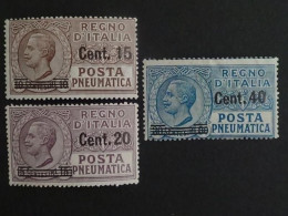 1924 UNIFICATO N° PN 4, PN 6 ET PN 7 * - POSTA PNEUMATICA - Oficiales