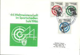 FDC  1986 DDR - Tiro (armi)