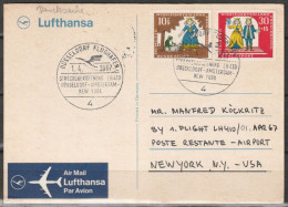 BRD Flugpost / Erstflug LH 410 Boeing 707 Düsseldorf - New York 1.4.1967 Ankunftstempel 1.4.67 ( FP 76) - First Flight Covers