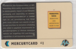 Mercury -  Phonecard - Marketing - Mint Wrapped £2 - Mercury Communications & Paytelco