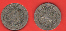 Belgio 5 Centimes 1862 Belgium Belgique Belgien - 5 Centimes