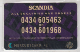 Mercury -  Phonecard - 'Scandia'  - Mint Wrapped £2 - [ 4] Mercury Communications & Paytelco