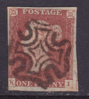 GB Victoria Line Engraved Penny Red With Maltese Cross.  Good To Fine Used - Used Stamps