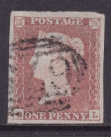 GB Victoria Line Engraved Penny Red .  Good Used. 4 Margins - Gebruikt