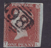 GB Victoria Line Engraved Penny Red .  Good Used. - Usati
