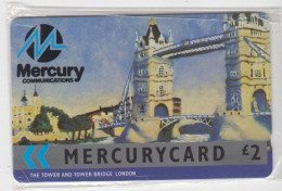 Mercury -  Phonecard - 'Tower Bridge'  - Mint Wrapped £2 - Mercury Communications & Paytelco