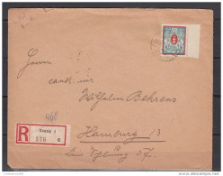 Danzig 1923,1V Einschreiben,no 127 Auf Brief Von Danzig Nach Hamburg,(L1846) - Storia Postale