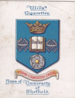 Arms Of Universities 1923 - No22 University Of Sheffield - Wills Cigarette Card - Original Card - Large Size - Wills