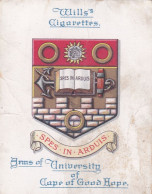 Arms Of Universities 1923 - No6 University Of Cape Of Good Hope - Wills Cigarette Card - Original Card - Large Size - Wills