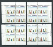 Canada # 650-650ii Match Set MNH-Christmas 1974 - Nativity, By Jean Paul Lemieux - Blocks & Sheetlets