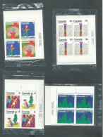 Canada # 674....679 - 4 X Match Sets MNH - Christmas 1975 - Blocks & Sheetlets