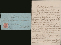 Zaragoza - Edi O 210 - 1886 - Carta Fechada En Ambel Mat Trébol "Borja" - Storia Postale