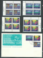 Canada # 741-742-743..5 PB. MNH + Combination FDC - First Christmas Carol - 1977 - Blocks & Sheetlets