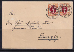Germany Poland Danzig Cover 1922 Franked By 1mx2 Pair 15323 - Covers & Documents