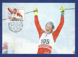 Norwegen / Norge  1993  Mi.Nr. 1122 , Olympische Winterspiele  Lillehammer - Maximum Card - Lillehammer 23.2.1993 - Maximum Cards & Covers