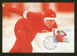 Norwegen / Norge  1993  Mi.Nr. 1121 , Olympische Winterspiele  Lillehammer - Maximum Card - Lillehammer 23.2.1993 - Maximum Cards & Covers