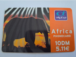 DUITSLAND/ GERMANY  / PREPAIDS CARD /  ELEPHANT / ALPHA AFRIKA         /   DM 10,-     USED     CARD **14636** - K-Serie : Serie Clienti