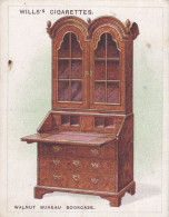 Old Furniture 1923 - No11 Walnut Bureau Bookcase C1700 - Wills Cigarette Card - Original Card - Large Size - Wills