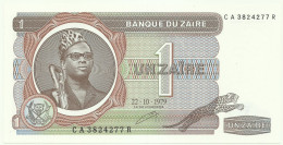 Zaïre - 1 Zaïre - 22.10.1979 - Pick 19.a - Unc. - Sign. 5 - Prefix C A , Sufix R - Mobutu - Zaire