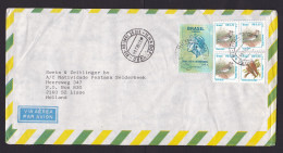 Brazil: Airmail Cover To Netherlands, 1994, 5 Stamps, Lady, Bird, Birds (minor Damage) - Briefe U. Dokumente