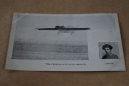 Aviation ,aviateur,vol Sur Monoplan,Lanser,fête De L'aviation, Ancienne Carte Postale,collection - Flieger