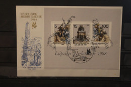 DDR 1988;  Leipziger Herbstmesse 1988, Messekarte; MiNr. Block 95; SST - Buste - Usati