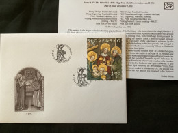 2021 Pofis 755 Yvert BF 59 Art Adoration Des Rois Mages Tableau De Zlate Moravce Vers 1450 - FDC