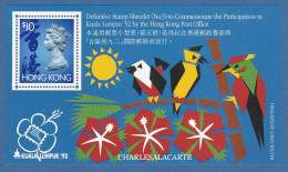 HONG KONG  1992  KUALA LUMPUR STAMP EXPO. M.S.  S.G MS 723  U.M. - Blocks & Kleinbögen