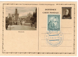 Czechoslovakia Illustrated Postal Stationery Card Praha - CDV46/8 - Cartes Postales