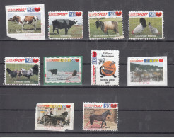 Nederland Stads- Regio Post , 10 Verschillende Dieren, Animals, Koe, Cow, Kip, Chicken, Paard, Horse - Gebruikt