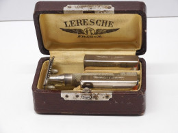 -ANCIEN RASOIR LERESCHE Dans Son COFFRET Avec 2 Boites De Lames LERESCHE   E - Razor Blades