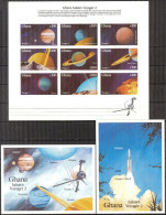 Ghana 1990 Space Voyager 2 Mi. 1428/36 Bl. 160/1 Imperf. MNH - North  America