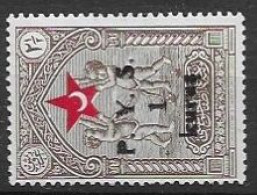 Turkey Mlh * 10 Euros 1938 (variety: Black Overprint Also On Backside) Double Print? - Timbres De Bienfaisance