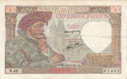 CRBX0214 BILLETE FRANCIA 50 FRANCOS 1941 MBC- - Autres & Non Classés