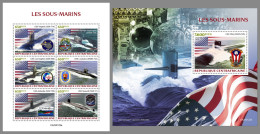 CENTRAL AFRICAN 2023 MNH Submarines U-Boote Sous-marins M/S+S/S - IMPERFORATED - DHQ2332 - Duikboten