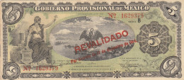 CRBX248 BILLETE MEXICO REVALIDADO 5 PESOS 1914 BC - Mexique
