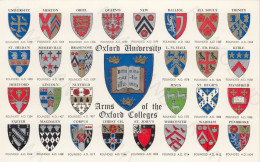 CARTOLINA  OXFORD,OXFORDSHIRE,INGHILTERRA,REGNO UNITO-ARMS OF THE OXFORD COLLEGES-NON VIAGGIATA - Oxford