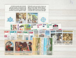 1989  MNH San Marino Year Complete, Postfris** - Komplette Jahrgänge