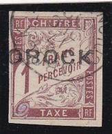 FRANCE - OBOCK - TIMBRE TAXE - 1F MARRON - N° 16 - OBLITERE - Used Stamps