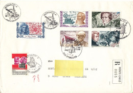 Monaco Registered Cover / FDC Sent To Denmark 16-11-1987 Famous People - Briefe U. Dokumente