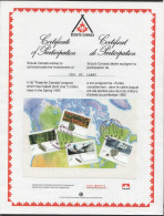 Forêts Canadiennes Certifict De Participation Avec 4 Timbres  Sc 1293-6 - Brieven En Documenten