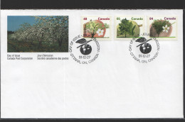 1991  Arbres Fruitiers: Pommier, Noyer, Prunier Sc 1363, 1367, 1371 Sur 1 FDC - 1991-2000