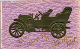 Arkansas You Auto Be In Oak Hill Embossed Gold Car  - Autres & Non Classés