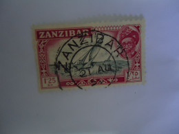 ZANZIBAR USED STAMPS  BOATS   WITH POSTMARK  ZANZIBAR 1955 - Zanzibar (1963-1968)